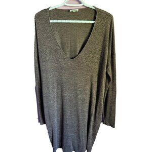 wilfred long brown v neck shirt